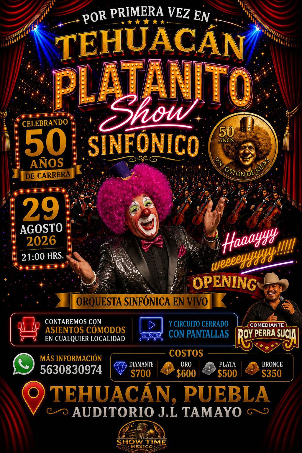 Platanito Show Sinfónico — 29 Agosto 2026